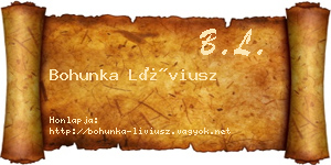 Bohunka Líviusz névjegykártya